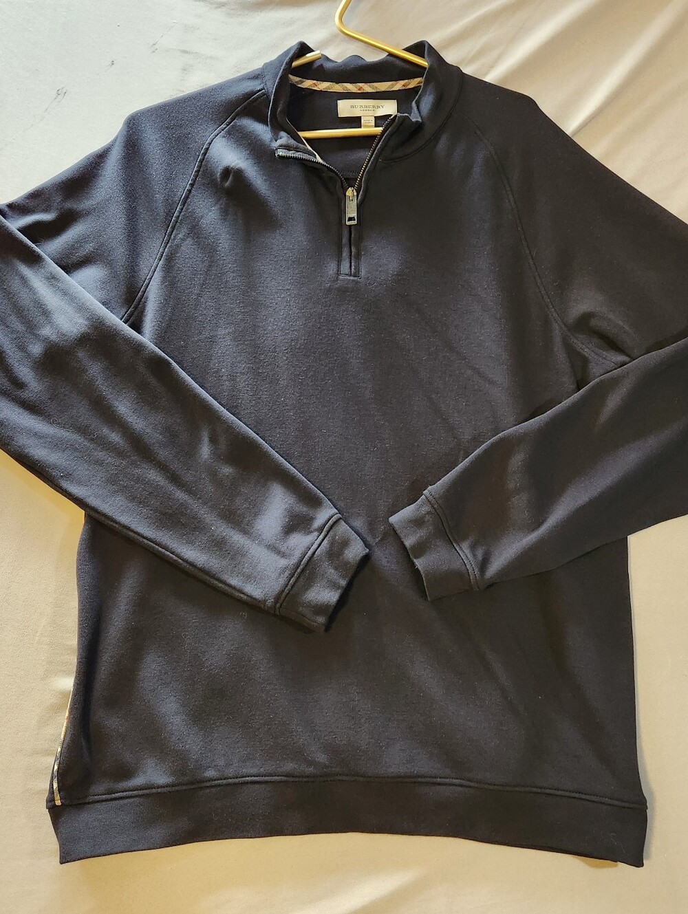 Burberry Men's Dark Navy Quarter-Zip Pullover